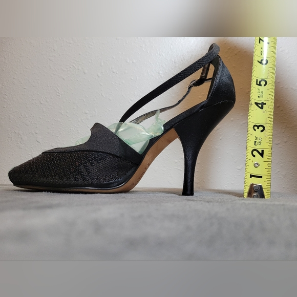 Nina 8.5 Sequin Cross Strap Peep Toe Heels - Picture 2 of 3